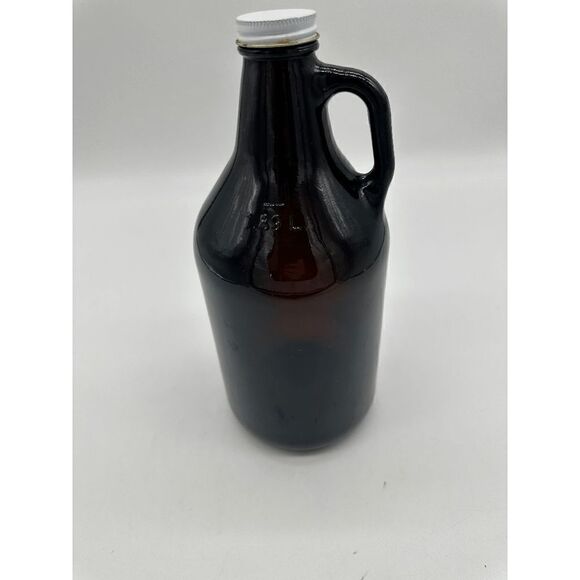 Amber Glass Beer Growler 64 oz with Cap For Beer or Cider Made in USA - Picture 1 of 4